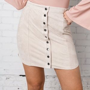 BB Dakota button front mini skirt